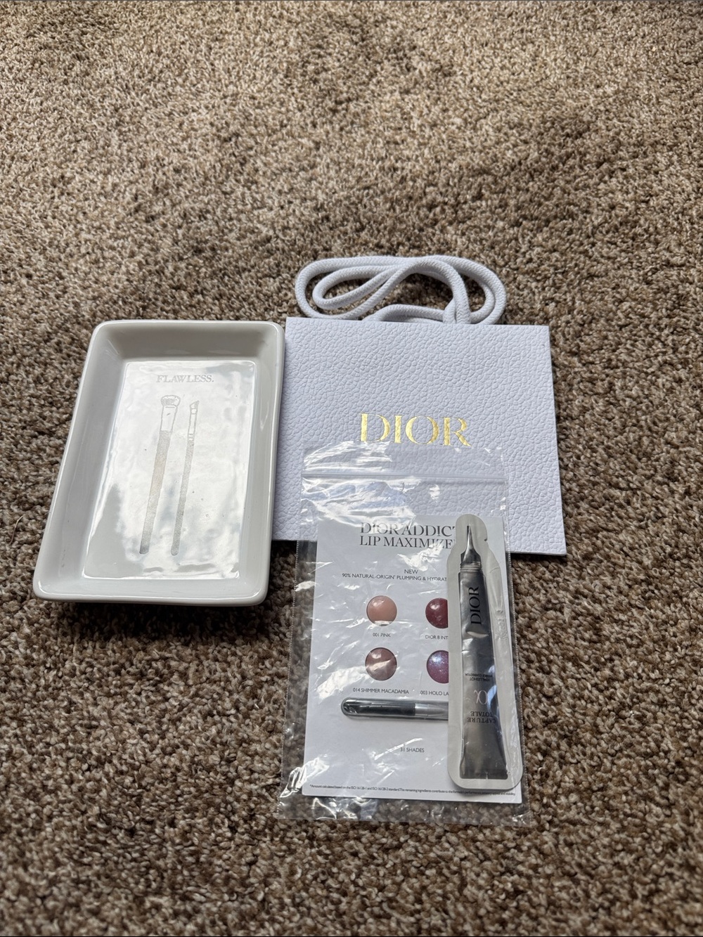 Dior Mini Fragrance Set with White and Pink Accents